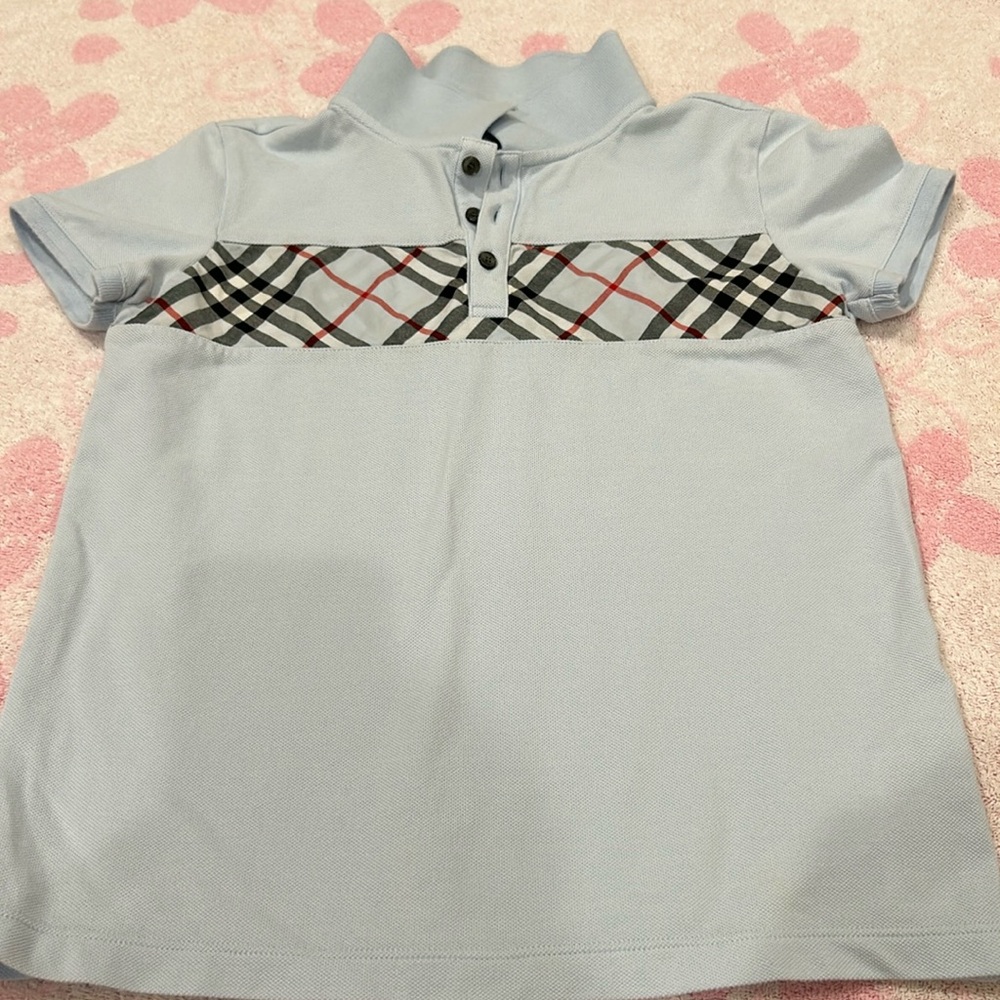 Burberry light blue tree button shirt for 10 years boy
